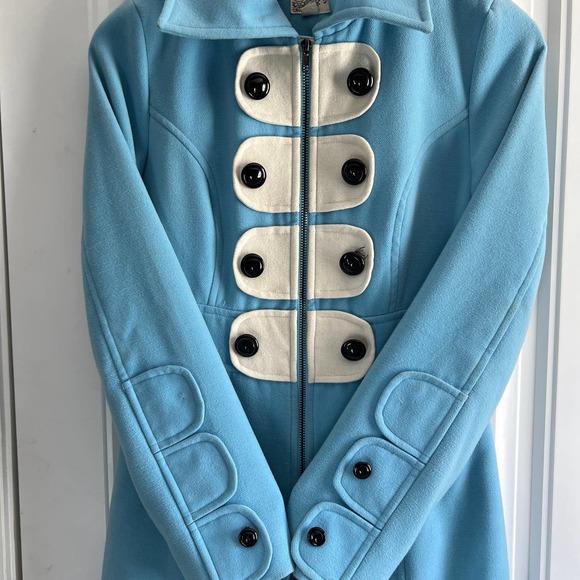 Tulle WMNs blue and white coat szS - Picture 3 of 10